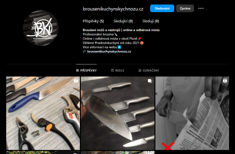 INSTAGRAM | Broušení Kuchyňských Nožů