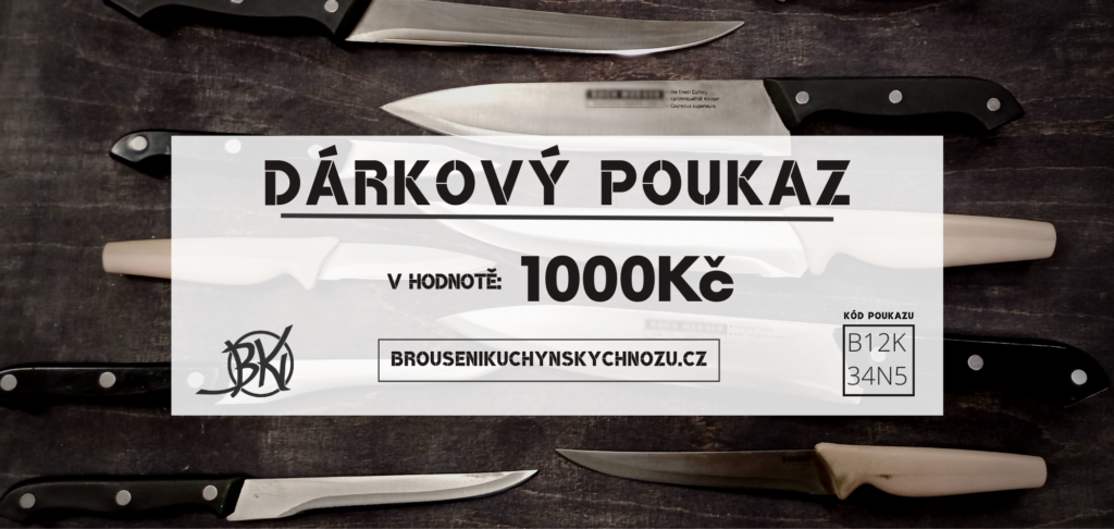 Dárkový poukaz na broušení - 1 000Kč | Broušení Kuchyňských Nožů